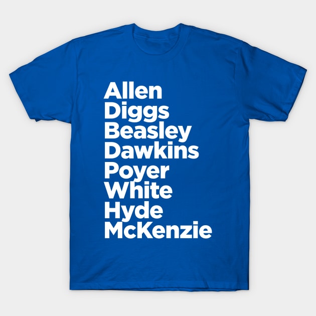 Allen Diggs Beasley Dawkins Poyer Hyde Buffalo Football T-Shirt by PodDesignShop